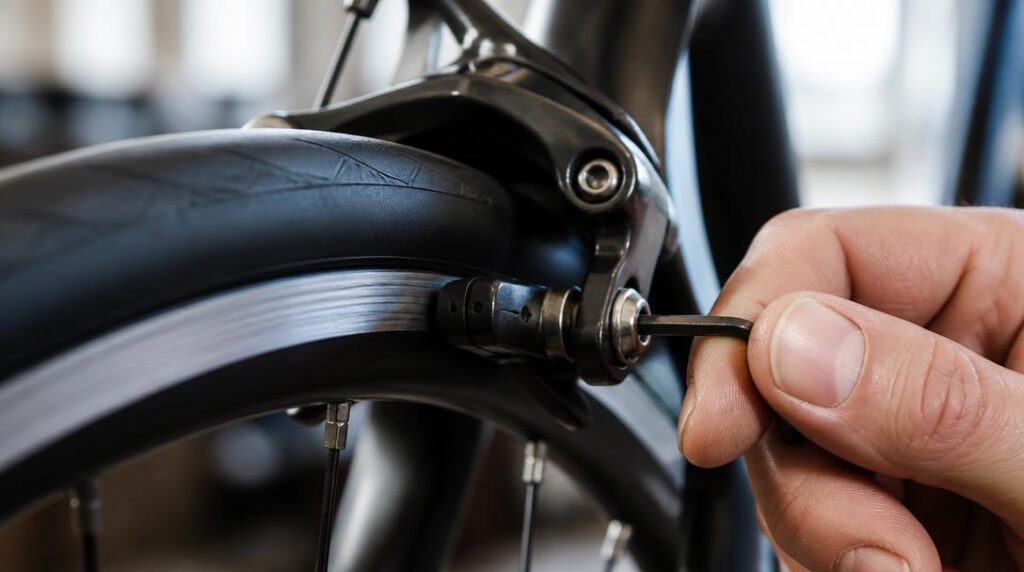 Alignement des patins de frein sur jante vélo