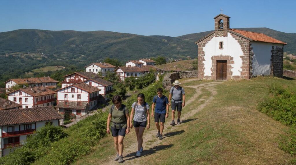 Balade familiale vers une chapelle sur colline