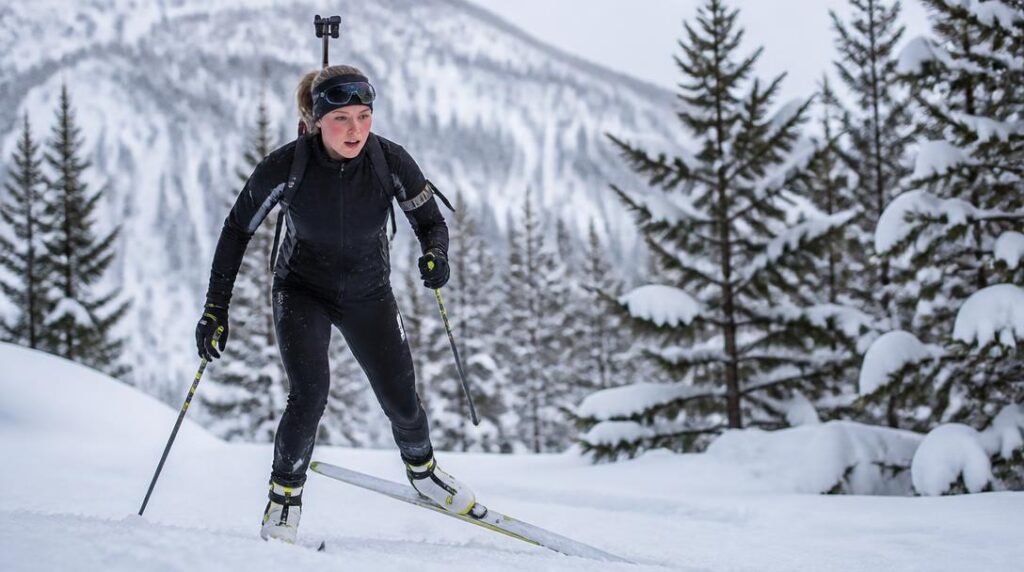 Biathlon JO 2030 sur un site nordique enneigé