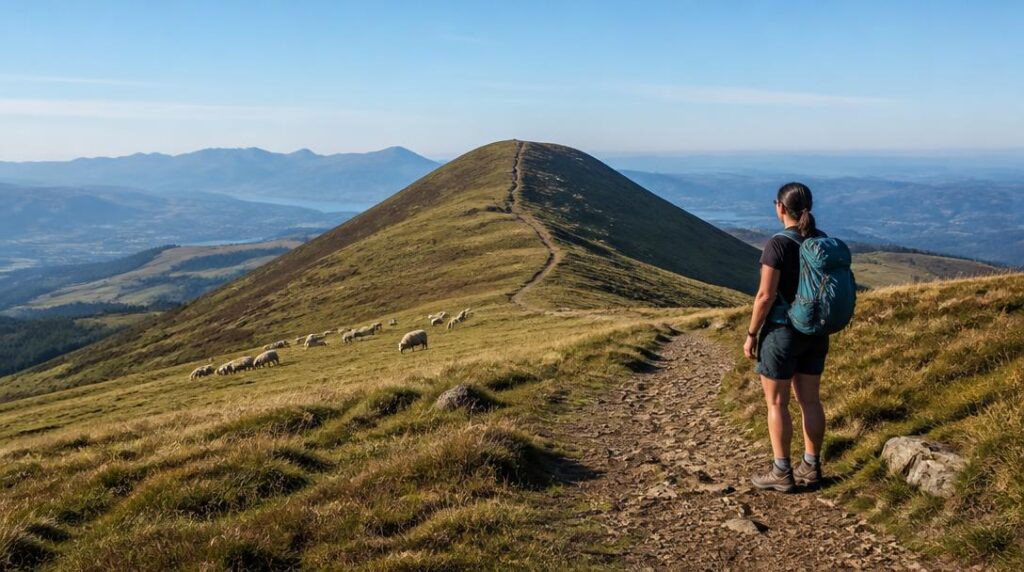 Boucle de montagne parmi les pâturages basques
