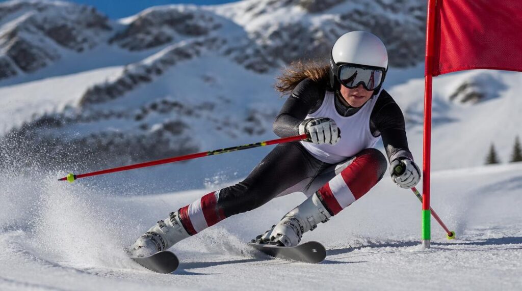 Skieuse de Coupe du monde en slalom géant
