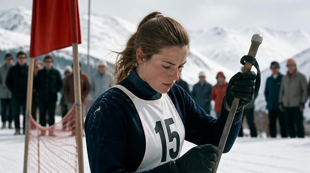 Championne de ski alpin français après une course