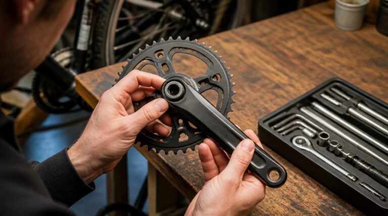 Démontage d'un pédalier de vélo sans extracteur en atelier