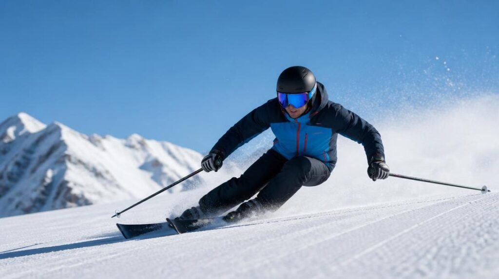 Virage précis en ski alpin