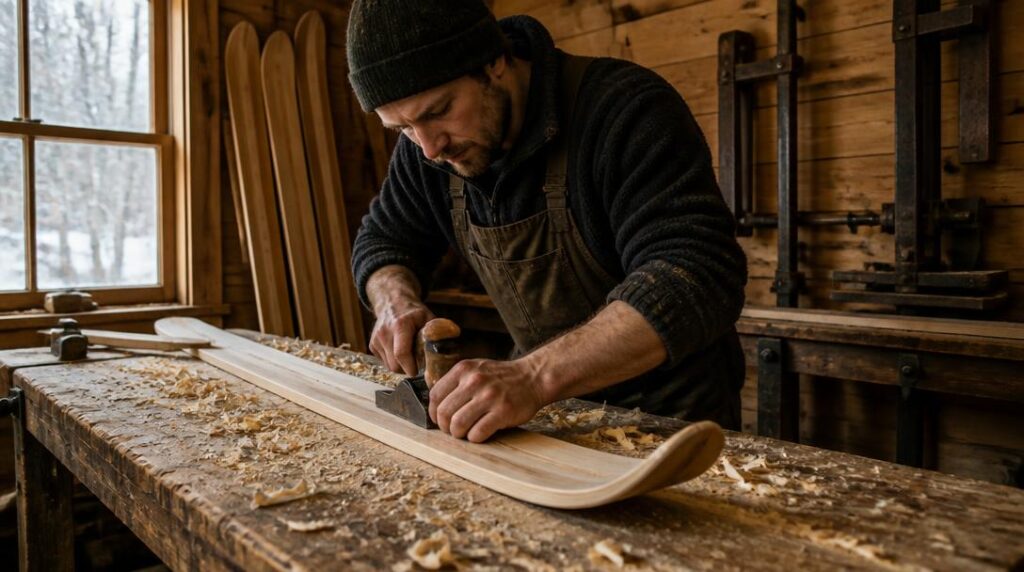 Fabrication d'un ski artisanal français