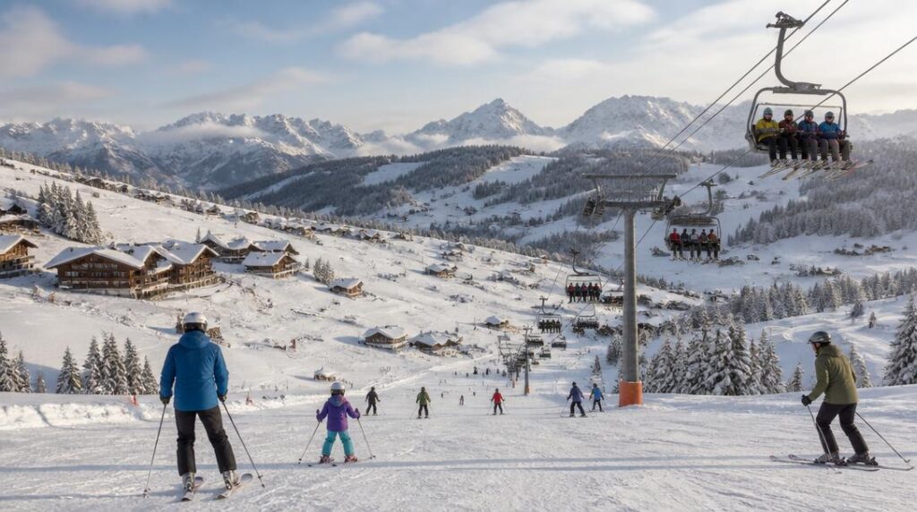 Grand domaine skiable Autriche et pistes reliées
