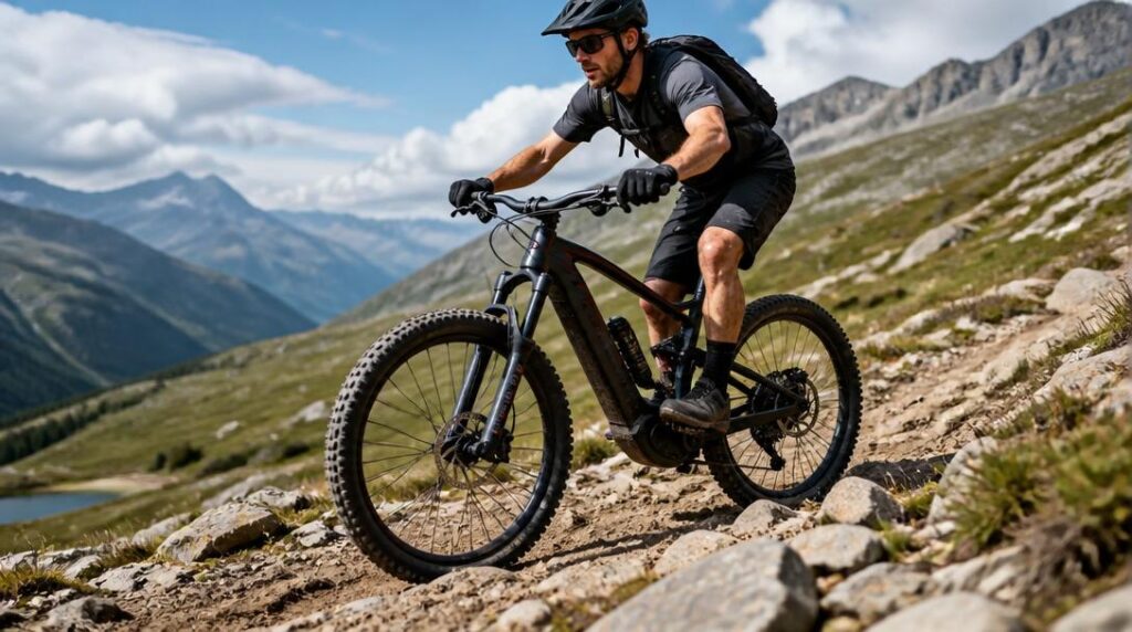 Haibike XDURO FullSeven sur sentier montagneux