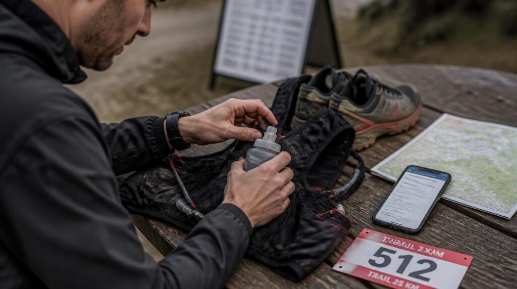 Préparation du dossard et matériel de trail