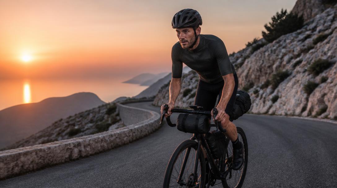 Cycliste en autonomie sur Marseille Napoli vélo