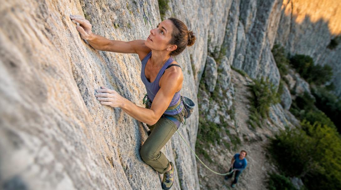 Préparation mentale en escalade sur voie en falaise