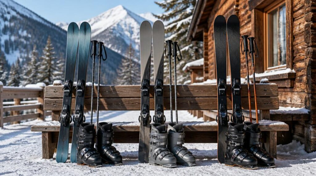 Pack ski chaussures bâtons pour location à la journée