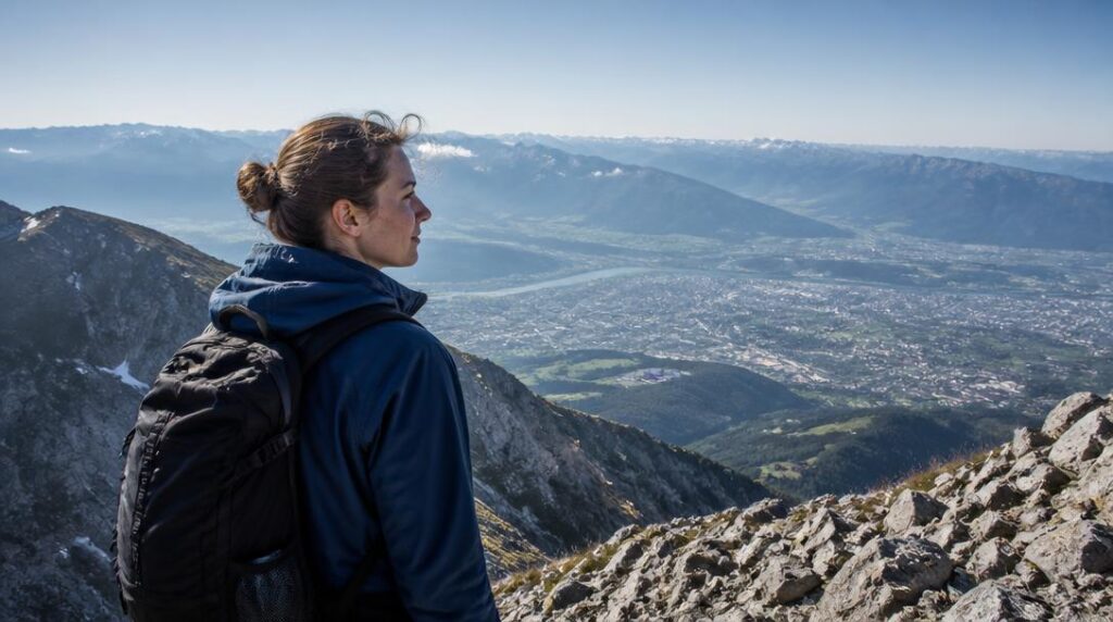 Belvédère alpin avec panorama sur les montagnes