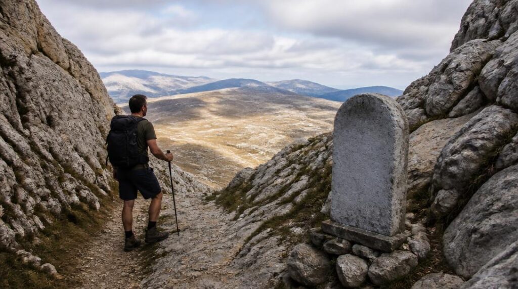 Sentier de montagne vers les hauts plateaux
