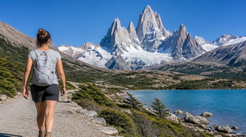 Randonnée Patagonie Argentine avec lac glaciaire et sommets
