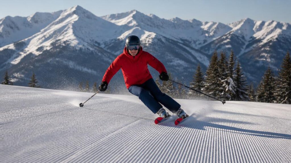 Skieur sur skis de piste polyvalents