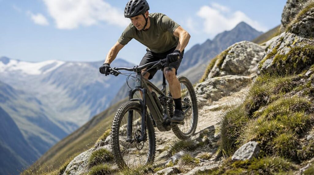 Scott Lumen eRide sur sentier technique