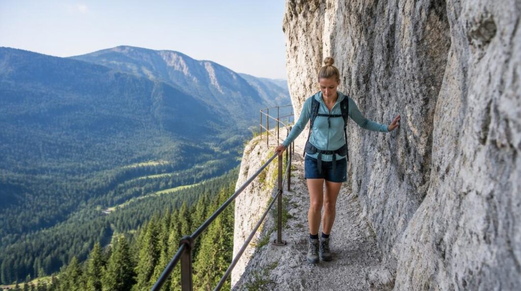 Sentier de falaise pour randonnée à la journée