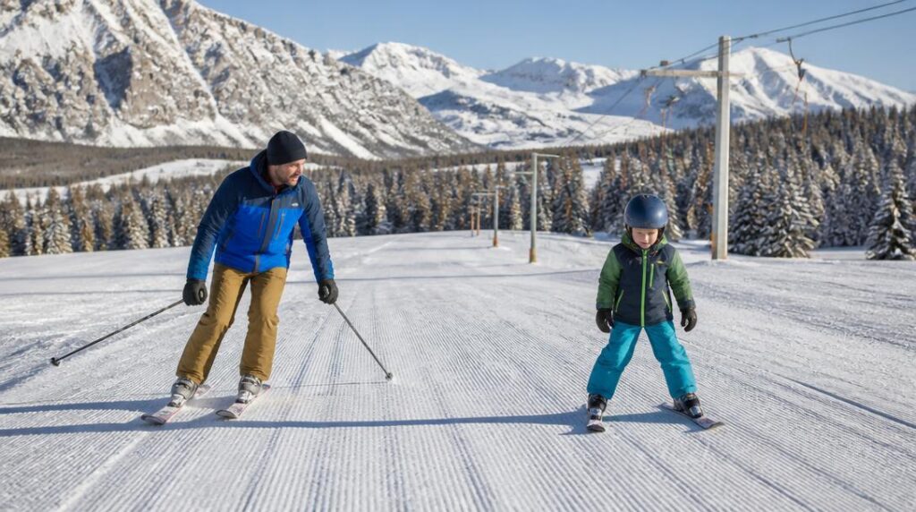 Piste débutants dans une station de ski Corse-du-Sud