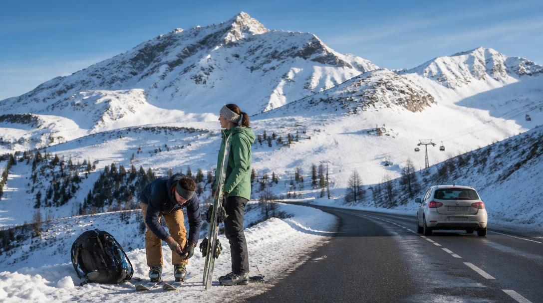 Station de ski proche de Lyon sous la neige