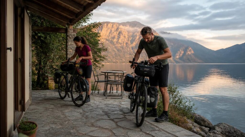 Itinérance vélo électrique au bord du lac