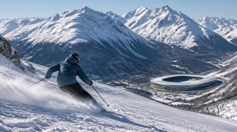 Panorama alpin des Jeux olympiques d'hiver 2026
