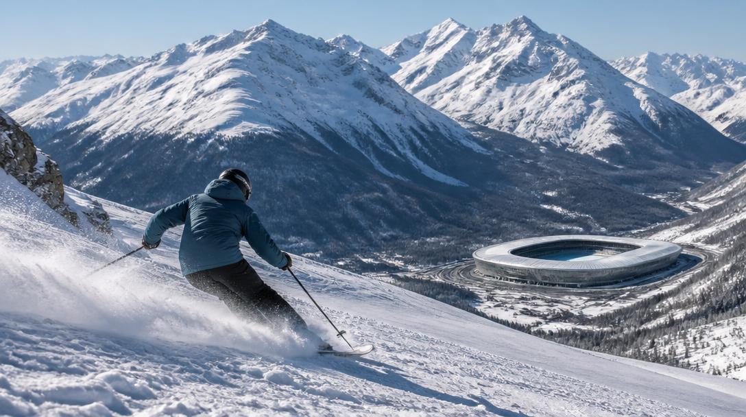 Panorama alpin des Jeux olympiques d'hiver 2026