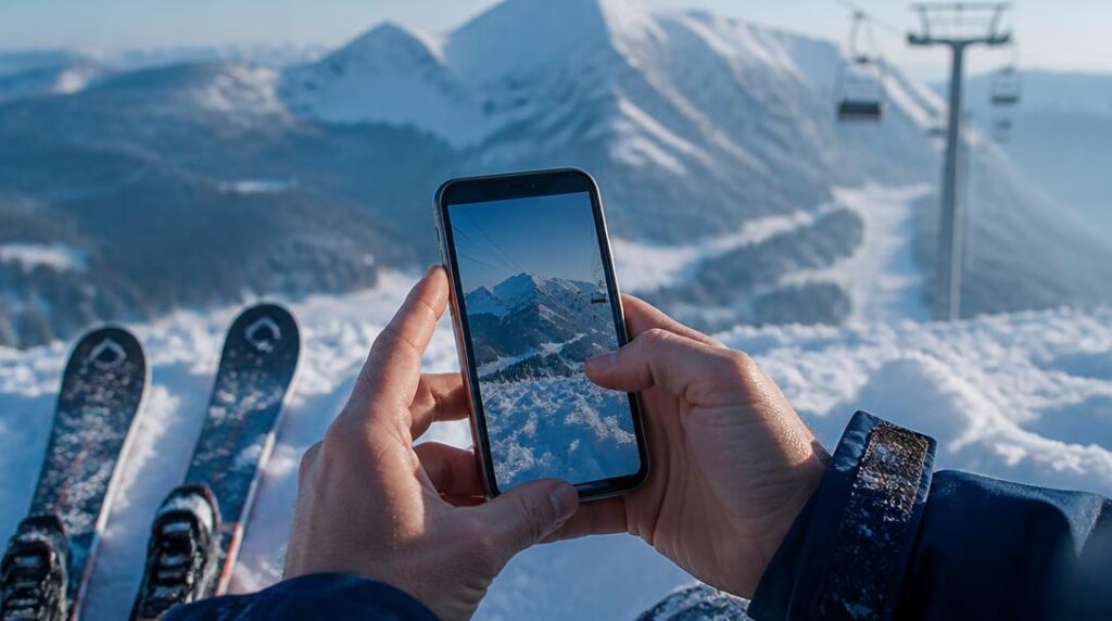 Consultation de webcam et météo avant de skier
